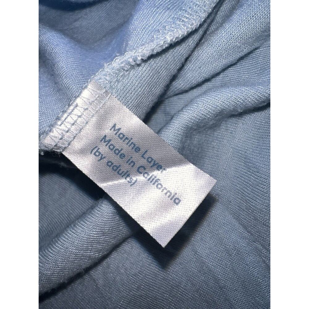 Marine Layer Shirt Womens Size M Light Blue Striped Long Sleeve Henley Lounge - Picture 15 of 16